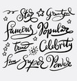 famous and popular hand written typography vector image vector image