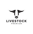 head modern minimal cow livestock logo design vector image