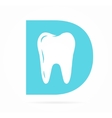 logo combination of d letter and tooth vector image