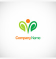 people vegetarian leaf logo vector image vector image