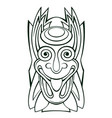 tiki idol mask line art vector image vector image