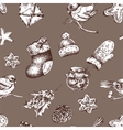 winter hand drawn seamless background vector image