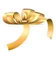 golden ribbon knot side view realistic bow vector image