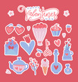 happy valentine day colorful isolated stickers set vector image vector image