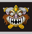 monster warrior mask with colorful vector image