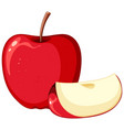 red apple isolated cartoon vector image