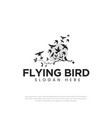 flying birds in flocks under the moon design logo vector image vector image
