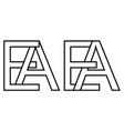 logo ae and ea icon sign two interlaced letters vector image vector image