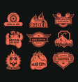 biker club logos set vector image