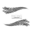 grunge horizontal tire track warp logo vector image vector image