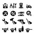 tools icon set vector image