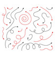 big set arrows and directions signs thin dash vector image