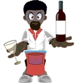 cartoon african american waiter vector image