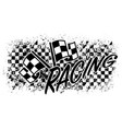 checkered flag grunge sport racing background vector image
