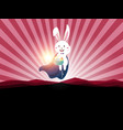 easter bunny superhero holding egg vector image