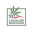 marijuana leaf on flag vector image vector image