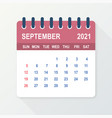 september 2021 calendar leaf vector image