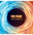 burning fire frame fiery background vector image vector image