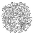 cartoon cute doodles hand drawn nautical vector image