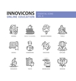 online education line design icons set vector image vector image