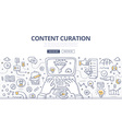 content curation doodle concept vector image vector image
