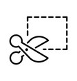 discount coupon with scissors and paper sheet line vector image