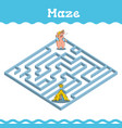 maze education games with three little pigs vector image vector image