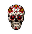 day of the dead skull sugar flower vector image