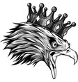 monochrome mascot with crowned american eagle vector image