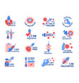 vaccination symbols virus protected badges vector image vector image