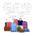 airport luggage people travel vector image