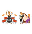 classic and rock music styles concerts stage vector image vector image