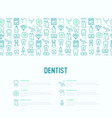 dentist concept with thin line icons vector image