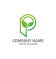 eco green p logotype for company colorful vector image vector image