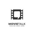 movie talk logo with chat bubble vector image