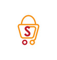 shopping bag trolley sale logo vector image