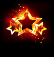 three fire stars vector image