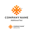 bright colorful twisted logo with united people vector image