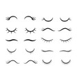 cartoon eyelashes cute beautiful closed girl vector image