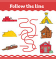 follow line education games with three little vector image vector image
