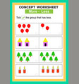 learning mathematics numbers - choose more less vector image