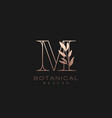 letter m botanical elegant minimalist signature vector image