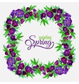 decorative flowers of watercolor spring wreath vector image vector image