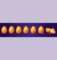 golden dragon eggs in different steps of break vector image vector image