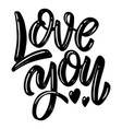 love you lettering phrase on white background vector image