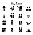 lover hug friendship relationship icon set vector image