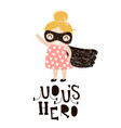baby girls superhero isolated on white background vector image