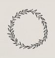 black wreath on beige background vector image vector image