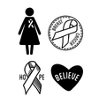 breast cancer logos and ribbons vector image