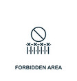 forbidden area icon monochrome simple sign from vector image vector image